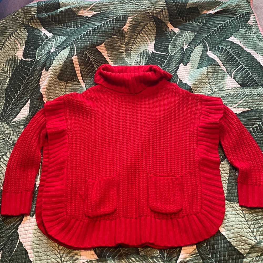 Red cowl neck tunic